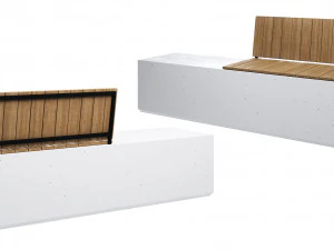 Banco de concreto - BOX WBH Modelo 3D