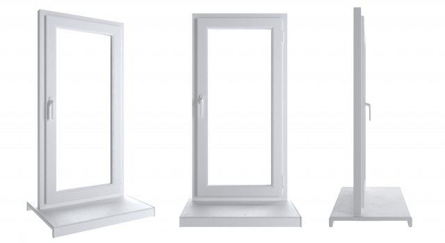 Plastic window - white 3D Model .c4d .max .obj .3ds .fbx .stl .blend 