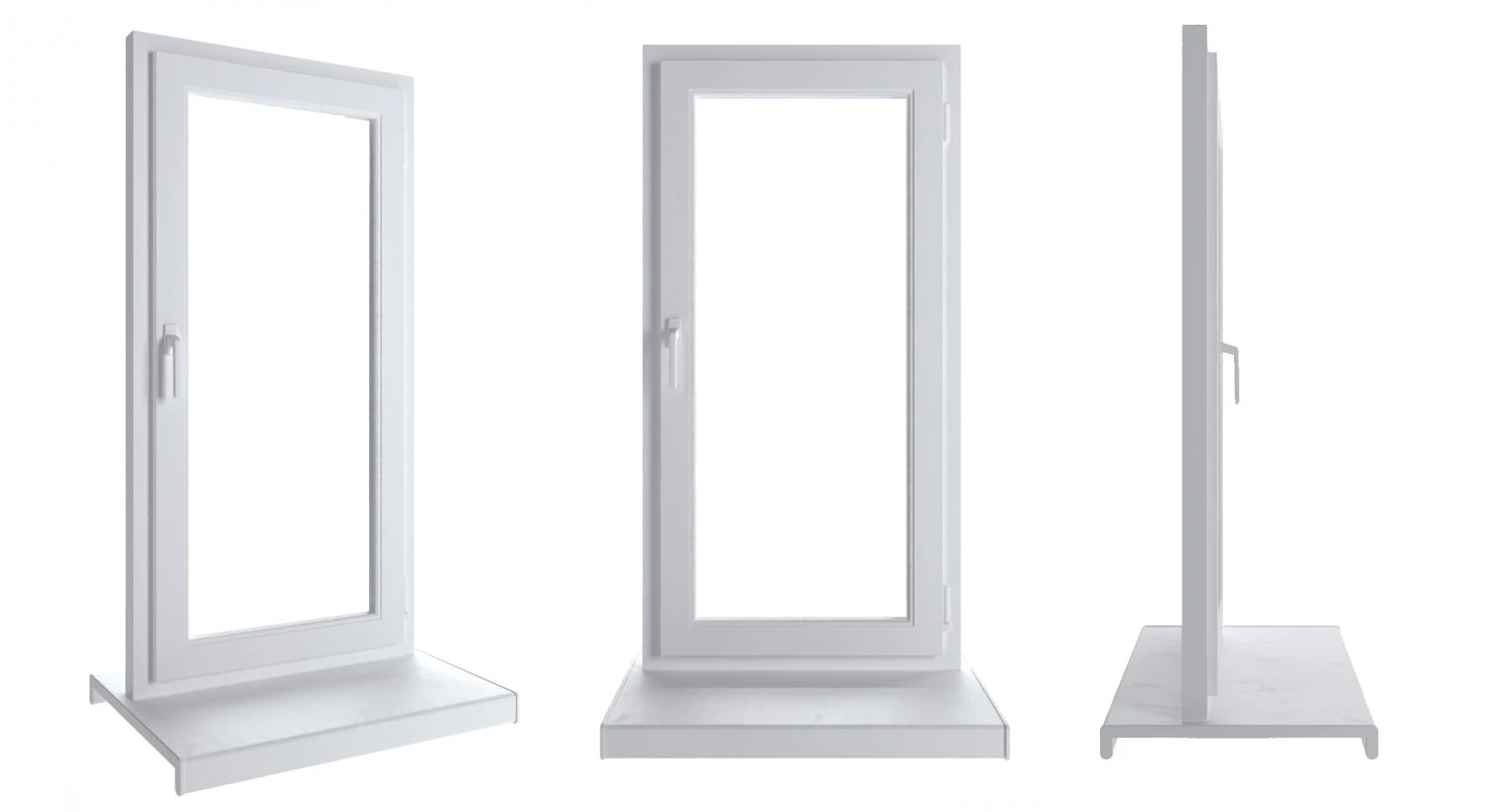 Ventana de pl&aacute;stico - blanca Modelo 3D .c4d .max .obj .3ds .fbx .stl .blend 