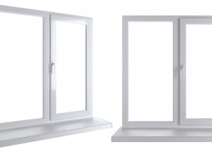 Plastic window - white Modèle 3D
