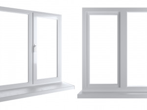 Plastic window - white Modèle 3D
