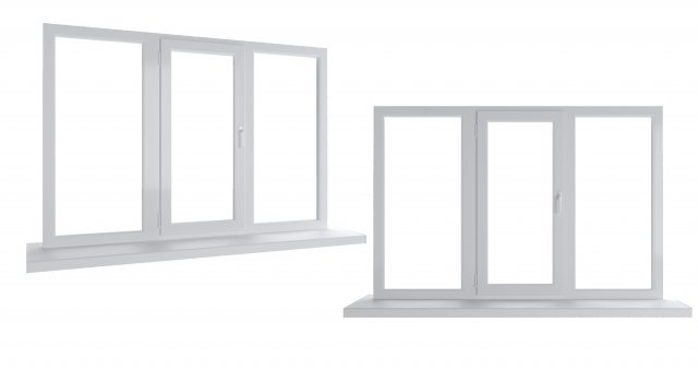 Large plastic window - white 3D Model .c4d .max .obj .3ds .fbx .stl .blend 