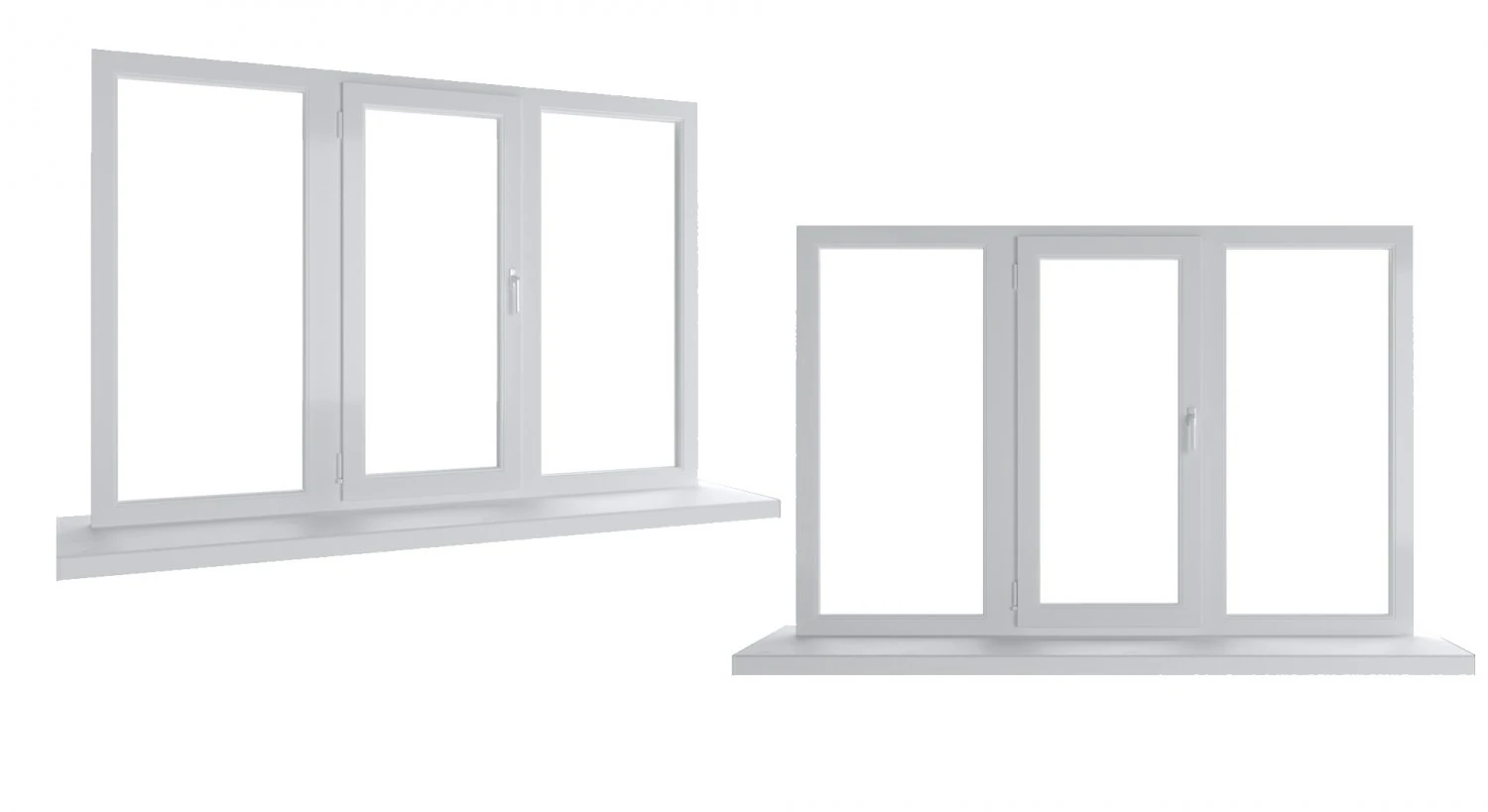 Large plastic window - white 3D Model .c4d .max .obj .3ds .fbx .stl .blend 