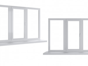 Large plastic window - white Modèle 3D