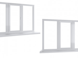 Large plastic window - white 3D Model