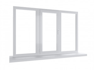 Large plastic window - white 3D Model