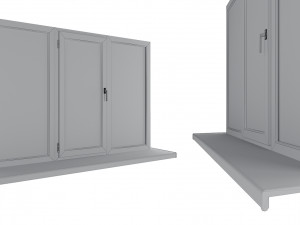 Large plastic window - white 3D Model