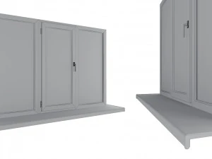 Large plastic window - white 3D Model