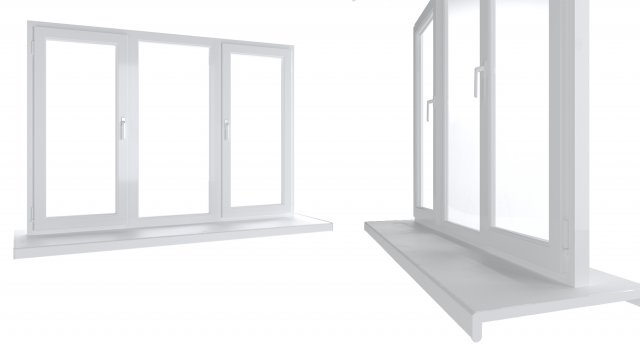 Large plastic window - white Modèle 3D .c4d .max .obj .3ds .fbx .stl .blend 
