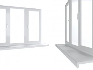 Large plastic window - white 3D Model