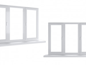 Large plastic window - white Modèle 3D