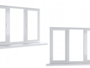 Large plastic window - white Modèle 3D