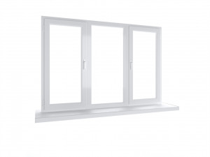 Large plastic window - white Modèle 3D