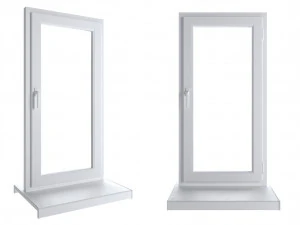4 types of plastic windows - white 3D Model