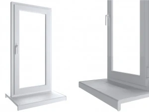 4 types of plastic windows - white 3D Model