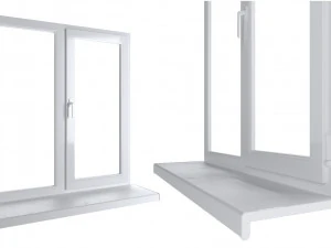 4 types of plastic windows - white 3D Model