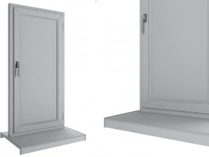 4 types of plastic windows - white 3D Model