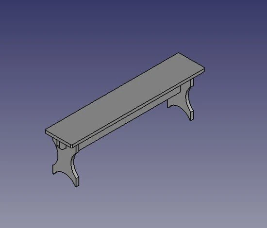 Лавка 3D Модель .c4d .max .obj .3ds .fbx .stl .blend 
