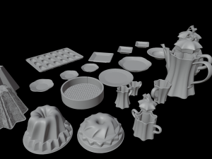 Dollhouse tableware set 3D 프린트 모델