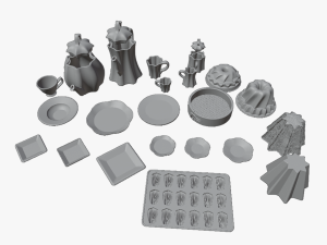 Dollhouse tableware set 3D 프린트 모델