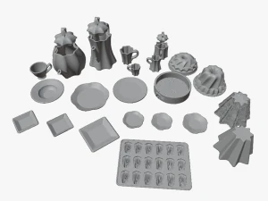 Dollhouse tableware set 3D Print Model
