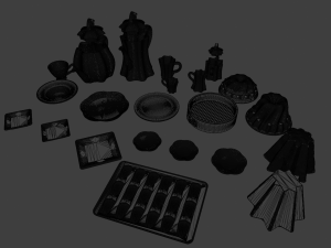 Dollhouse tableware set 3D 프린트 모델