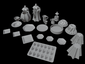 Dollhouse tableware set 3D 프린트 모델