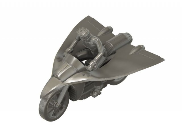 Hiroshi Shiba Jeeg Robot steel on Motorbike 3D-printmodel .c4d .max .obj .3ds .fbx .stl .blend 