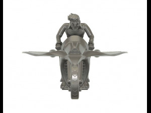 Hiroshi Shiba Jeeg Robot steel on Motorbike 3D-printmodel