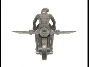 Hiroshi Shiba Jeeg Robot steel on Motorbike 3D-printmodel