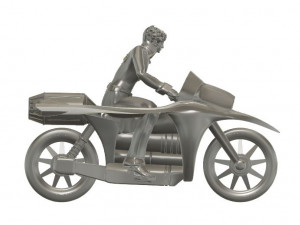 Hiroshi Shiba Jeeg Robot steel on Motorbike 3D-printmodel