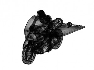 Hiroshi Shiba Jeeg Robot steel on Motorbike 3D-printmodel