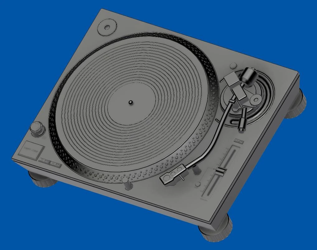 Turntable Technics DJ SL-1200 MK7 3D Print Model .c4d .max .obj .3ds .fbx .stl .blend