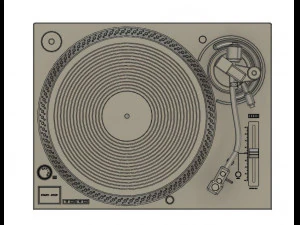 Turntable Technics DJ SL-1200 MK7 3D Print Model