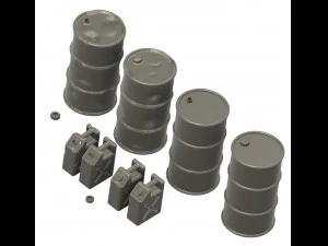 디오라마 액세서리 키트 스케일 135 신규 및 손상된 배럴 및 탱크 3D 프린트 모델