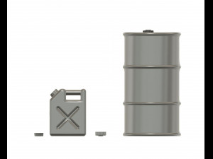Diorama accessories kit scale 135 new and damaged barrels and tank Modèles 3D en vedette