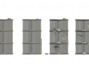 Diorama accessories kit scale 135 new and damaged barrels and tank Modèles 3D en vedette