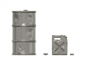 Diorama accessories kit scale 135 new and damaged barrels and tank Modèles 3D en vedette