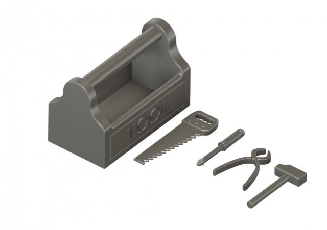 135 scale diorama tool set 3D 打印模型 .c4d .max .obj .3ds .fbx .stl .blend 