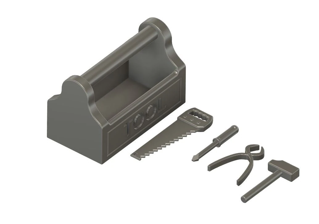 135 scale diorama tool set 3D Print Model .c4d .max .obj .3ds .fbx .stl .blend