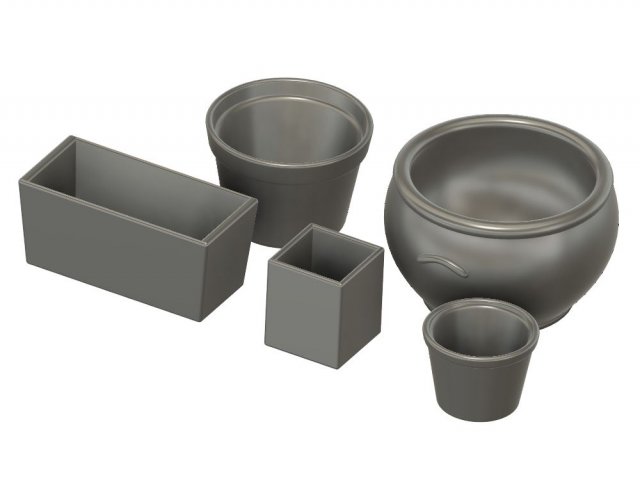 Set of Vases for 135 Scale Dioramas 3D Baskı Modeli .c4d .max .obj .3ds .fbx .stl .blend 