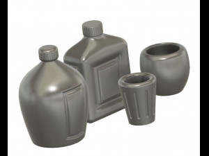 Set of Bottles and Glasses 112 Scale for Action Figures Modelo de Impressão 3D