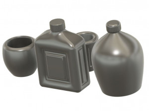 Set of Bottles and Glasses 112 Scale for Action Figures Modelo de Impressão 3D