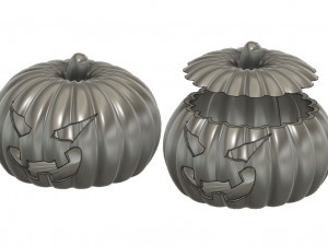 Set of Whole and Open Halloween Pumpkins 3Dプリントモデル