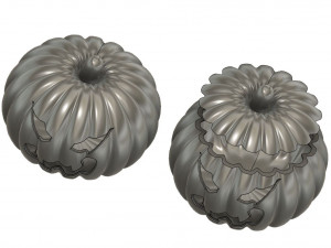 Set of Whole and Open Halloween Pumpkins 3D 打印模型