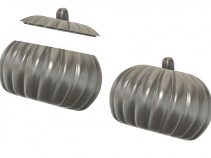 Set of Whole and Open Halloween Pumpkins 3D 打印模型