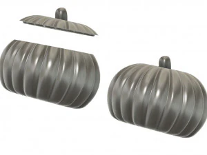 Set of Whole and Open Halloween Pumpkins 3D Print Model