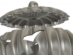Set of Whole and Open Halloween Pumpkins 3D Print Model