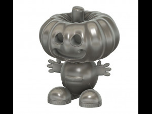 Smiling Halloween Pumpkin Character 3D Baskı Modeli