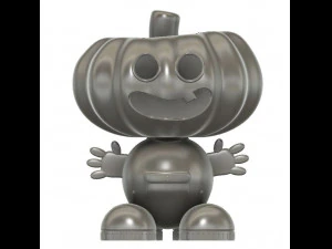 Smiling Halloween Pumpkin Character 3D Print Model